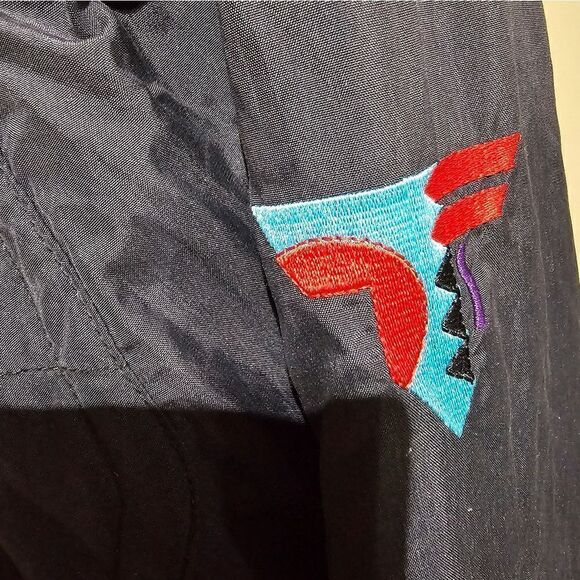 TYROLIA Women’s Vintage 80s 90s Ski Jacket Coat Black Aztec Peplum - Size 10 - Picture 8 of 11